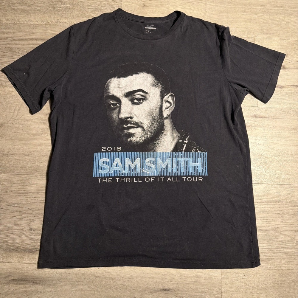 Sam Smith‎ 2018 "The Thrill Of It All" Tour T-Shirt Black Size Large Concert Tee